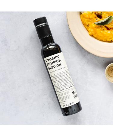 Organic Pumpkin Seed Oil 8.5 fl oz - Cold-Pressed, Premium Grade from Styrian Farm - Rich in Phytonutrients, Non-GMO, Glass Bottle - Buy Online on SooperMarket.com