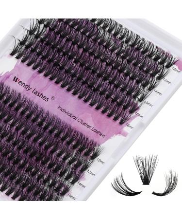 Individual Lashes 240PCS Cluster Lashes Extensions 12-16mm D Curl 0.07mm 3D Effect+40D Lash Clusters Wide Stem Individual Eyelashes Clusters DIY Eyelash Extensions(3D Effect/40D-0.07-D-MIX12-16) RR-12-16mm 3D Clusters+40D-0.07-D