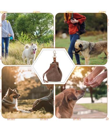 Newofview Dog Treats & Storage Bags - Canvas Dog Food Storage with Clip Buckle for Training - Premium Brown Dog Treats - Buy Online on SooperMarket.com