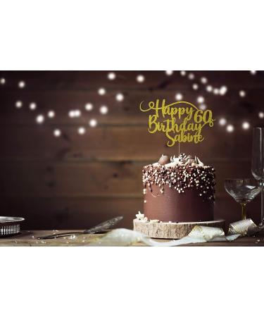 Personalized Happy Birthday Glitter Cake Decoration | Custom Colors & Names | Cakeshop - Buy Online on SooperMarket.com