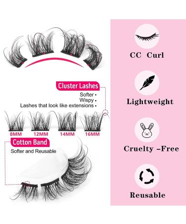 Geeneiya Fairy Natural Cluster Cat Eye Wispy Mink False Eyelashes - DIY Lash Extensions - Buy Online on SooperMarket.com