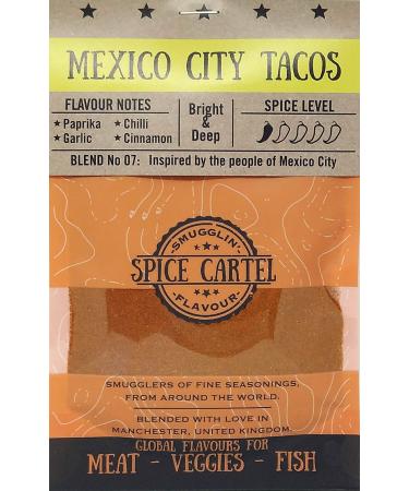 Spice Cartel's Mexico City Tacos. Perfect To Give Your Tacos & Fajitas A New Lease of Life! 35 Resealable Pouch. Hand Made In The UK. Fajitas & Tacos 35.00 g (Pack of 1)