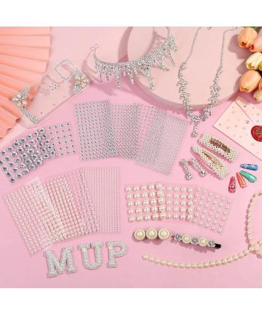2032 Piece Self Adhesive Hair Gems, Pearls & Jewels Stickers - 7 Sizes for Makeup, Crafts & Home Decor - Buy Online on SooperMarket.com