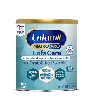 Enfamil NeuroPro EnfaCare High Cal Premature Baby Formula Milk-Based with Iron, Brain-Building DHA, Vitamins & Minerals for Immune Health, Powder Can, 13.6 Oz (Package May Vary)