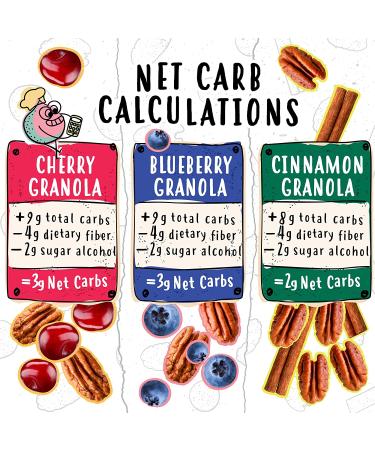 Blueberry Cherry Cinnamon Keto Granola Cereal Variety Pack | Low Carb Snack | 2-3g Net Carb | 11 oz (Pack of 3) - Buy Online on SooperMarket.com
