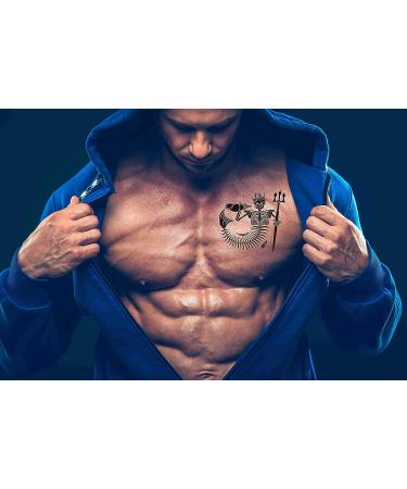 Dopetattoo Skeleton of Neptune Poseidon Temporary Tattoos - 6 Sheets, Neck Arm Chest, for Women Men Adults - Buy Online on SooperMarket.com