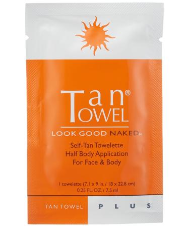 Tan Towel Half Body Plus Self-Tan Towelettes 50 Pack - Natural Sunless Tanning for Radiant Glow - Buy Online on SooperMarket.com
