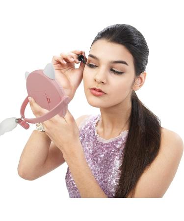Touch-Screen Vanity Mirror with Lights & Desk Mirror Lights, Portable HD Cosmetic Lighted Mirror - Pink - Buy Online on SooperMarket.com