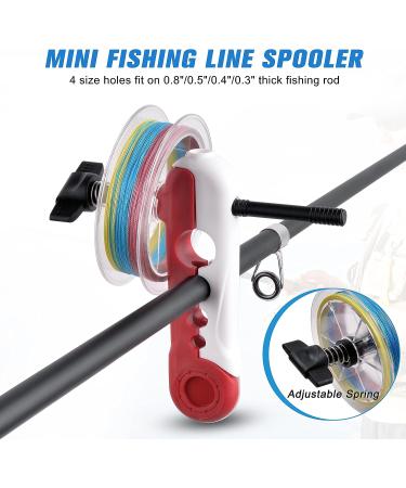 Mini Fishing Line Spooler Portable Winder for Spinning and Baitcast Reels - Red/White - Buy Online on SooperMarket.com