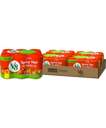 V8 Spicy Hot 100% Vegetable Juice Vegetable Blend with Tomato Juice 11.5 FL OZ Can (4 Packs of 6)