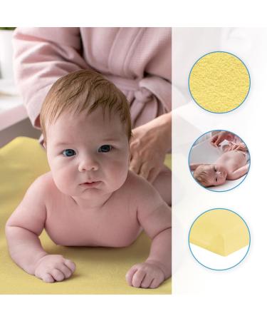Baby Changing Mat Terry Cover 70x50cm with Raised Edges, Yellow - Buy Online on SooperMarket.com