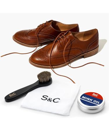 Stone and Clark Mink Oil for Leather Boots 3.5 oz. with Shoe Polish Applicator - Leather Conditioner & Protector for Boots, Belts, and More - Buy Online on SooperMarket.com