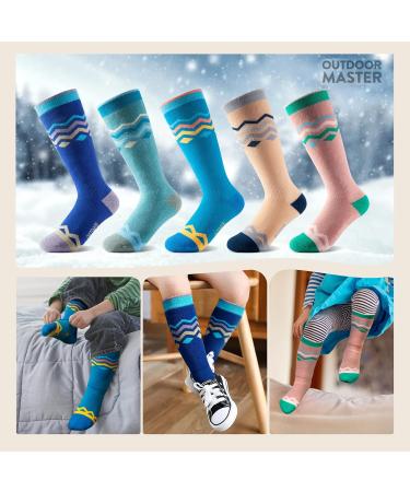 Buy Outdoormasters Unisex Ski Socks - Breathable Winter Snowboarding Socks for Girls & Boys | OTC Design & Anti-Slip Cuffs | Woodland Green (30-36) - Buy Online on SooperMarket.com