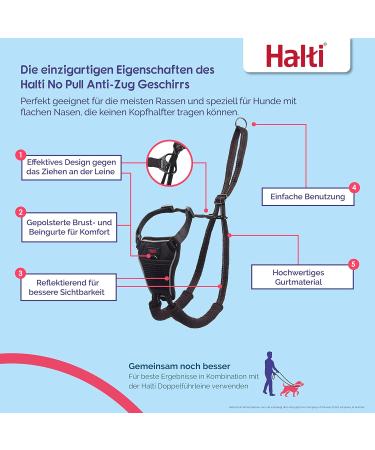Halti No Pull Anti-Zug Dog Harness - Large Reflective Padded Chest & Easy Adjustment for Comfortable Leash Training - Buy Online on SooperMarket.com