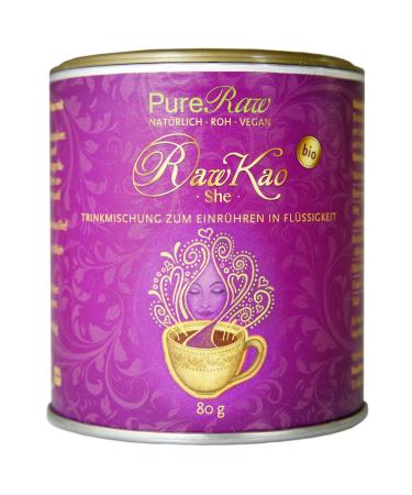 Rawkao she SHE SHATAVARI drinking chocolate without sugar (organic raw vegan) Moon Milk Beverage powder hot chocolate coffee replacement cocoa powder energy drink for women - cacao drink powder |Pureeraw 80g Rawkao She (Shatavari) 80 g (1 Pack)