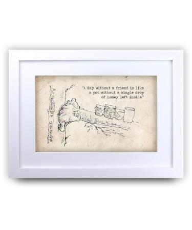 HWC Trading Winnie the Pooh Drop of Honey A3 Framed Printed Quote Nursery Print Baby Shower Room Gifts New Born Bedroom Gift Print Photo Picture Display