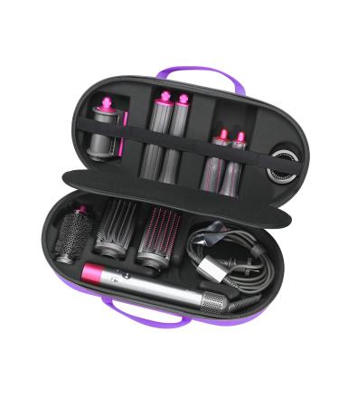 RLSOCO Hard Case for Dyson Airwrap/New Dyson Airwrap Multi- Styler Complete & Complete Long HS05 HS01-Fits for 4pcs Long Barrels or Short Barrels - Purple (Case only Hair Styler is not Included)