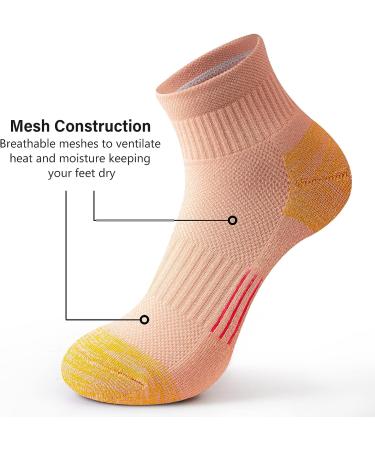 Gonii Women's Athletic Ankle Socks | Thick Cushioned Running Hiking Low Cut | 5-Pack Cool Colors | Size 6-8 - Buy Online on SooperMarket.com
