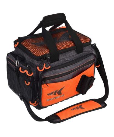 KastKing Fishing Tackle Bags - Large Saltwater Resistant Fishing Bags - Fishing Tackle Storage Bags A1: Medium-Hoss(Without Trays, 15"x11"x10.25")-Orange