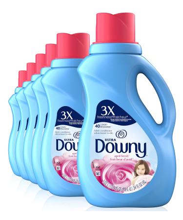 Downy Ultra April Fresh Liquid Fabric Softener 40 Loads 34 Fl Oz (Pack of 6), Packaging May Vary