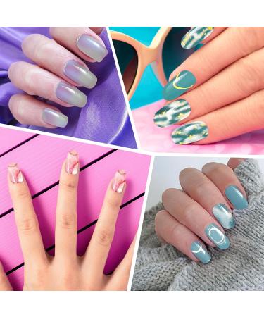 JSRQT 12 Sheets Marble Full Wraps Self Adhesive Nail Stickers 168 Pieces Nail Polish Stickers Set with 2 Nail Files DIY Nail Art Stencil Full Nail Decals Stickers for Women Girls Manicure - Buy Online on SooperMarket.com