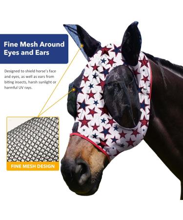Harrison Howard Stretchable UV Protection Fly Mask - Breathable with Mesh Eye Opening & Ventilated Ear Protection - Extra-Full Size for Optimal Comfort - Buy Online on SooperMarket.com