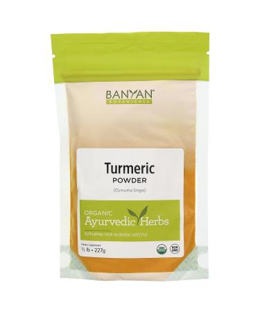 Banyan Botanicals Turmeric Powder - USDA Organic, 1/2 lb - Curcuma longa - Traditional Cooking Spice That Promotes Digestion Overall Health, and Well-being 8 Ounce (Pack of 1)