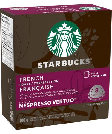 Starbucks French Roast For NESPRESSO VERTUO Dark Roast Notes of Dark Caramel & Sweet Smoke Light-bodied Low-acidity Recyclable NESPRESSO Coffee Capsules - Buy Online on SooperMarket.com