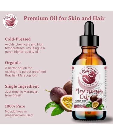 Buy Bella Terra Maracuja Oil 2oz - Cold-Pressed Rich in Vitamin C & Linoleic Acid for Smooth Skin - International Shipping Available - Buy Online on SooperMarket.com