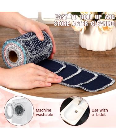 Vitalcozy 50-Pack Reusable Cotton Toilet Towels | Washable Bidet & Paperless Kitchen Towels | Eco-Friendly Vintage Flower Design - Buy Online on SooperMarket.com