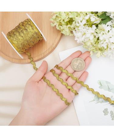 GORGECRAFT Glitter Gold RIC Rac Trim Ribbon - 27yd/25m Roll - 5mm Wave Sewing Bending Fringe Trim - Ideal for Flower Making and Wedding Party Decor - Buy Online on SooperMarket.com