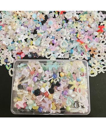 500PCS 3D Nail Charms - Butterfly, Bowknot, Flower, Heart, Pearls, Bear - Resin Nail Rhinestones for Nail Art Decoration & DIY Crafts - Buy Online on SooperMarket.com