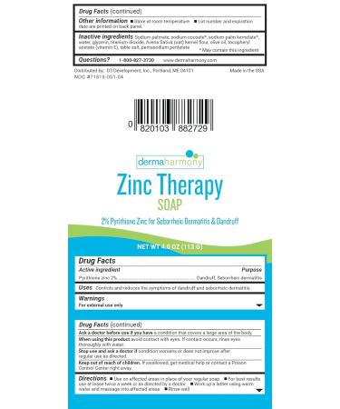 Dermaharmony Pyrithione Zinc (ZnP) Therapy Soap 4 oz Bars - 3 Pack for Seborrhea & Dandruff Treatment - Buy Online on SooperMarket.com