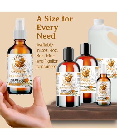 Bella Terra Oils Orange Blossom Water - 1 Gallon Neroli Hydrosol for Radiant Skin & Natural Aroma | Pack of 10 - Revitalize & Glow - Buy Online on SooperMarket.com
