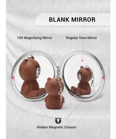 Getinbulk Compact Magnifying Mirror Set - 12 Pcs Double-Sided 1X/10X Magnification PU Leather - Black - Buy Online on SooperMarket.com