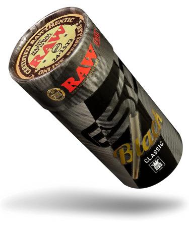 RAW Black Cones King Size 100 Pack - Natural Pre Rolled Rolling Papers with Tips & Packing Tubes | Slow Burning & Extra Fine for Thin, Translucent Paper | 100 Count - Buy Online on SooperMarket.com