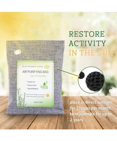 8-Pack Activated Bamboo Charcoal Bags for Natural Air Purification - Home, Car, Closet, Bathroom - Moisture Absorber & Odor Eliminator (200g) - Buy Online on SooperMarket.com