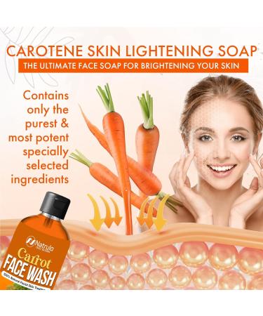 Carrot Face Wash - Natural Skin Brightening Soap for Acne Spots & Even Tone - Made in USA - Buy Online on SooperMarket.com