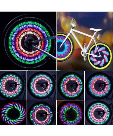 Bicycle wheels lights waterproof bicycle rim lights/spoke lights with 32 LED and 32 PC changing patterns for MTB bike tires