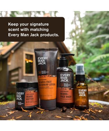 Every Man Jack Men's Aged Bourbon Beard Set - Complete Grooming Essentials: Beard Wash Lotion Oil Butter & Comb - Buy Online on SooperMarket.com