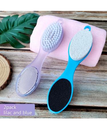 Fangze Pumice Stone Brush for Feet - 2 Pack Foot Brush Scrubber Pedicure Paddle Kit- Lilac and Blue - Buy Online on SooperMarket.com