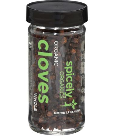 Spicely Organic Cloves Whole 1.10 Ounce Jar Certified Gluten Free 1.1 Ounce (Pack of 1)
