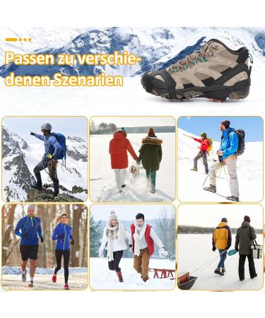Buy Tboonor Ice Spikes for Shoes - Anti-Slip Crampons with 10 Spikes for Snow & Ice - Size L 40.5-45 (EU) - Orange Red - Buy Online on SooperMarket.com