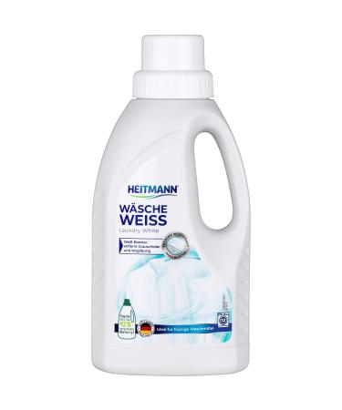 Heitmann laundry white liquid: white power amplifier for gray laundry liquid detergent laundry white 500ml bottle 500 ml (1 Pack)