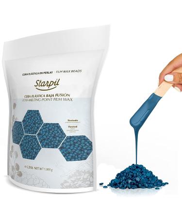 Starpil Blue Hard Wax Beads 1000g - Stripless Wax Beans Refill for Hair Removal - Professional Low Temperature Film Wax - 2.2lb Bag - Buy Online on SooperMarket.com