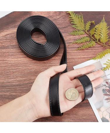 GORGECRAFT 118 Double Sided Leather Straps | 0.8 Wide Flat Cord for DIY Bag Straps & Furniture Handles - Black - Buy Online on SooperMarket.com