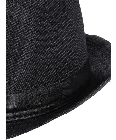 BABEYOND Men's Straw Fedora Panama Trilby Sun Hat - Short Brim Summer Style - Buy Online on SooperMarket.com