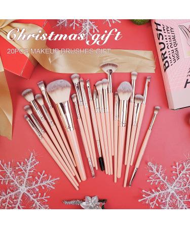 MAANGE 20Pcs Premium Synthetic Makeup Brush Set with Gift Box in Pink - Ideal for Foundation, Face Powder, Blush, and Concealers - Buy Online on SooperMarket.com