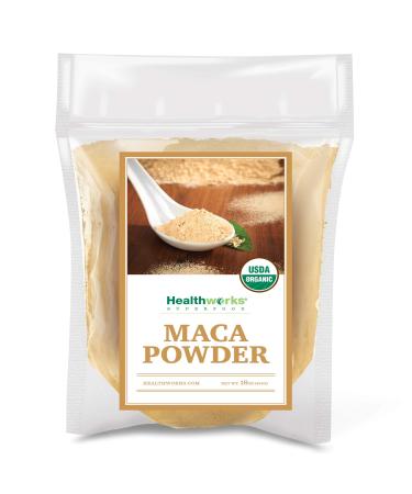Healthworks Maca Powder Raw (16 Ounces / 1 Pound) | Certified Organic Flour Use | Keto, Vegan & Non-GMO | Premium Peruvian Origin | Breakfast, Smoothies, Baking & Coffee | Antioxidant Superfood