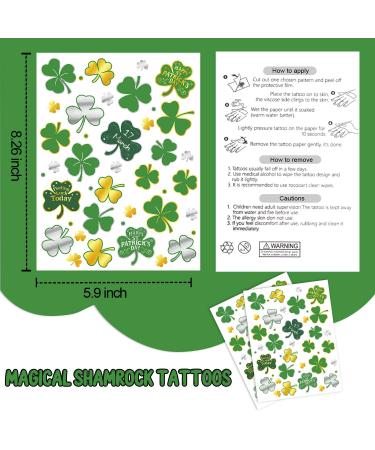 64 PCS St Patrick's Day Glitter Shamrock Temporary Tattoos - Partywind Metallic Face Stickers for Women, Men, Kids - Saint Patrick's Day Decorations & Party Favors (2 Sheets) - Buy Online on SooperMarket.com